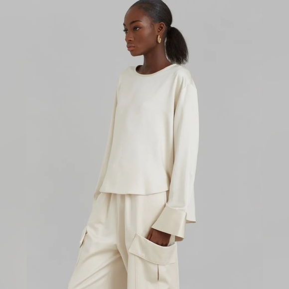 The Frankie Shop Black Kemp Silky Blouse Size M/L NWT - Picture 1 of 12